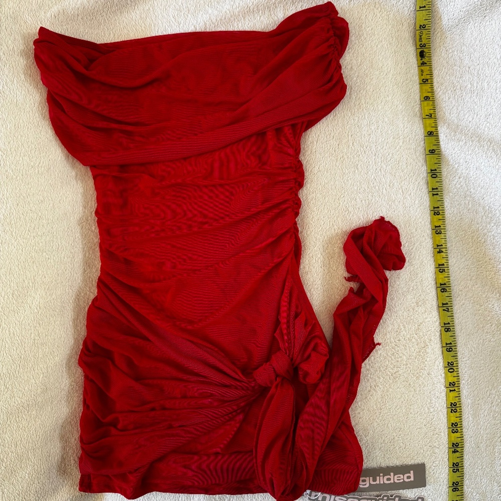 Red SHEIN Off the Shoulder Bodycon Dress